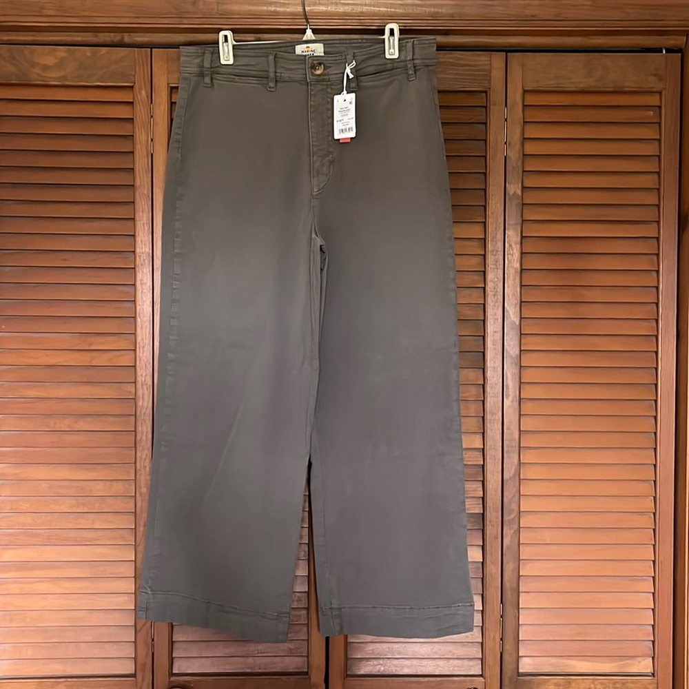 NWT Marine Layer Dusty Olive Wide Leg Crop - Picture 2 of 4